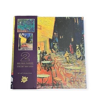 Seesaw Jigsaw Puzzles Van Gogh 2-pack Irises And Cafe Terrace New